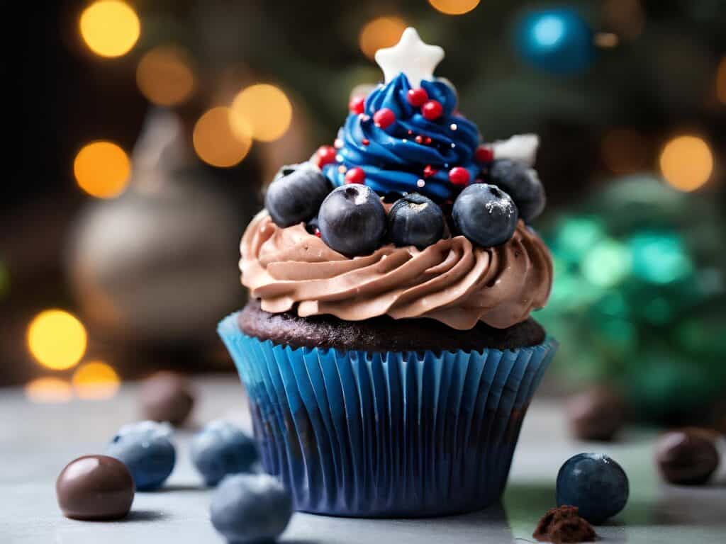 a cupcake with star sprinkles