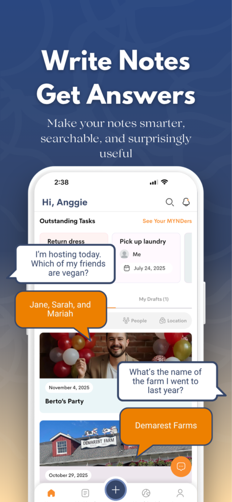 MYNDIFY Screen showing how it serves as a second brain designed to be a solution to mental load